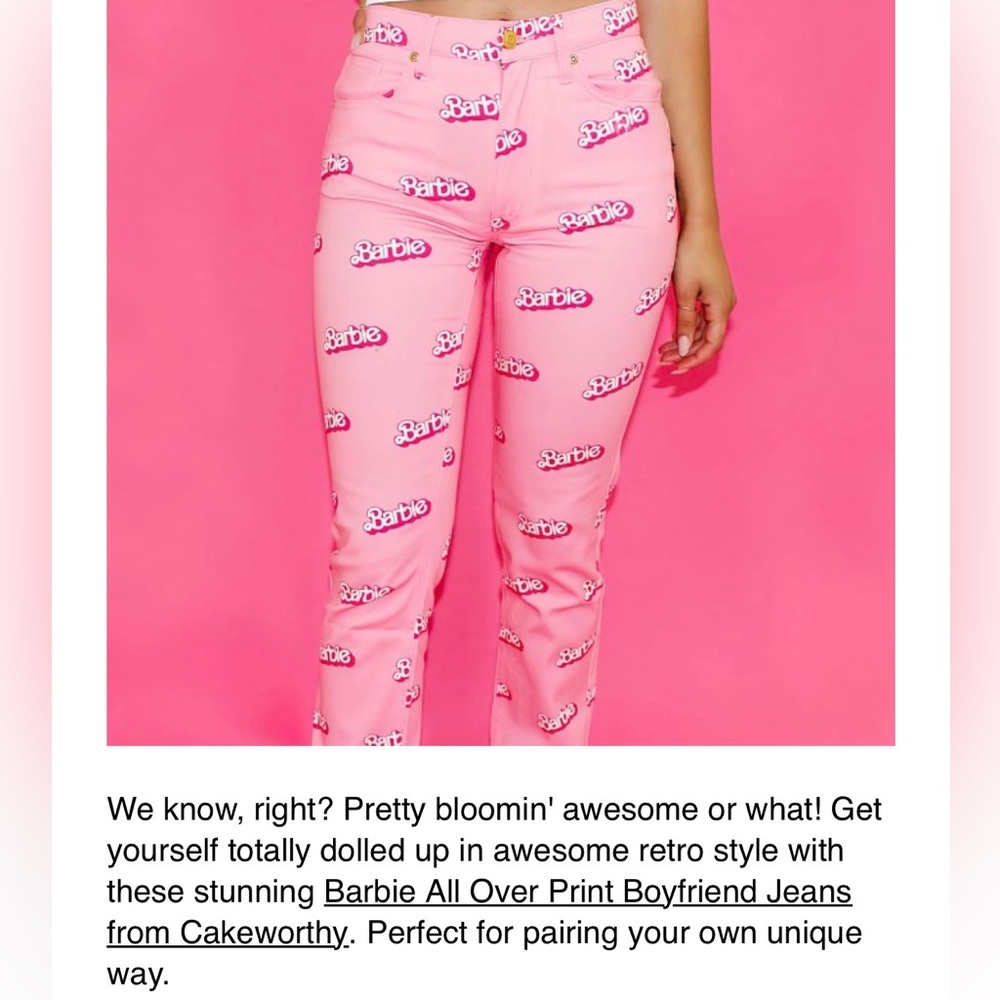 NWT Cakeworthy Barbie Boyfriend Jeans